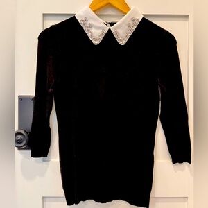 Zara Knit Sweater with Embellished Removable Jewel Collar